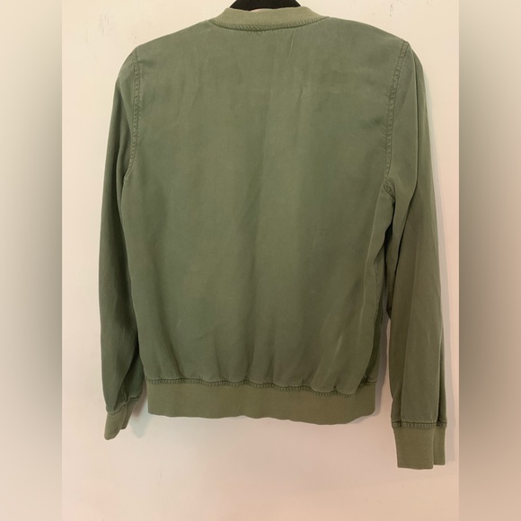 Kenneth Cole Army Green Coat Bomber Jacket Women’s Size S Full Zip - Picture 10 of 16